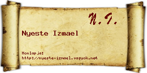 Nyeste Izmael névjegykártya